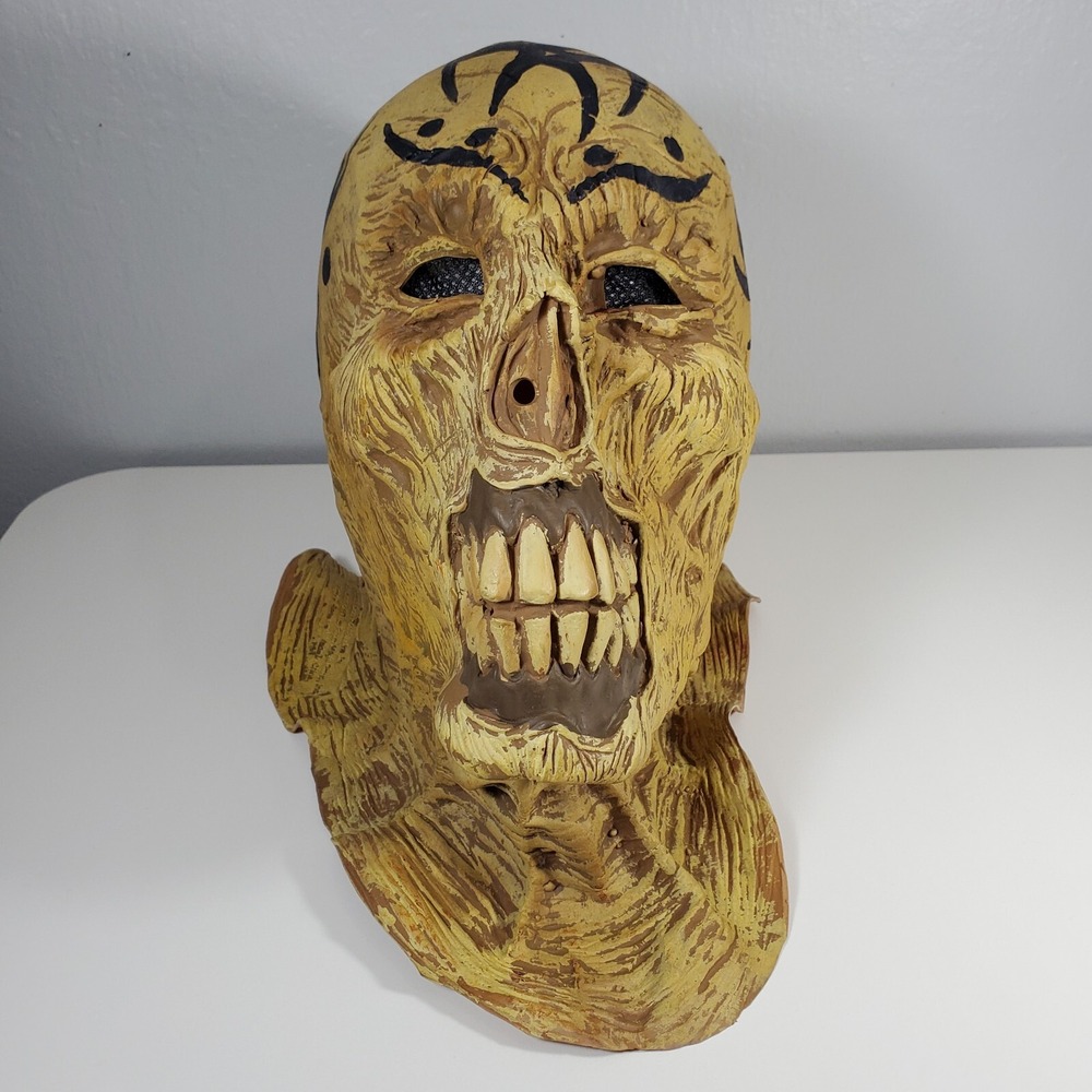 Don Post Halloween Mask Tattooed Zombie Undead Skull Full Head Rubber Latex 2005